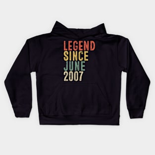 Legend Since June 2007 13th Birthday Gift 13 Year Old Kids Hoodie